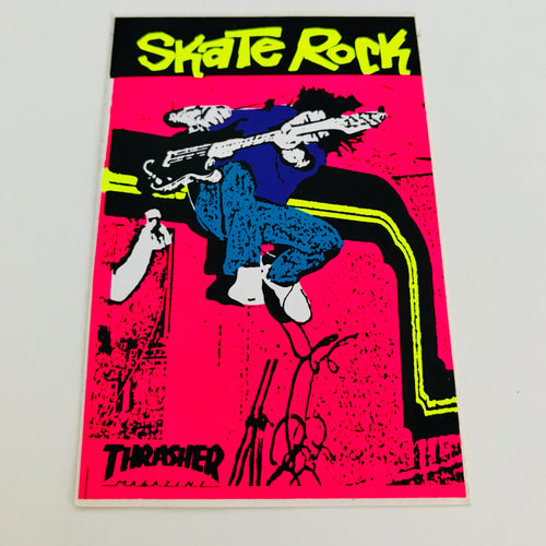 Vintage skateboard Thrasher Magazine Skate Rock neon sticker