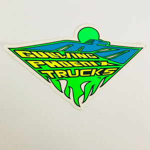 Vintage skateboard Gullwing Phoenix Trucks neon sticker