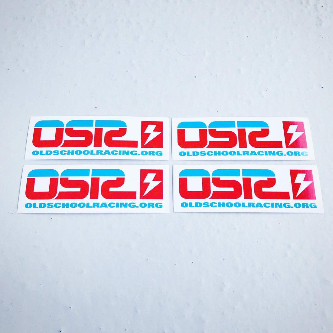 OSR White-Red Racing Logo sticker pack