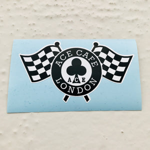 Classic Ace Café London Checkered Flags Logo Sticker